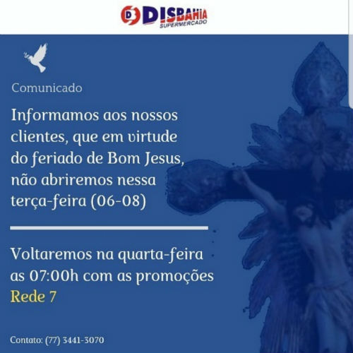 Brumado: comunicado Disbahia Supermercados 