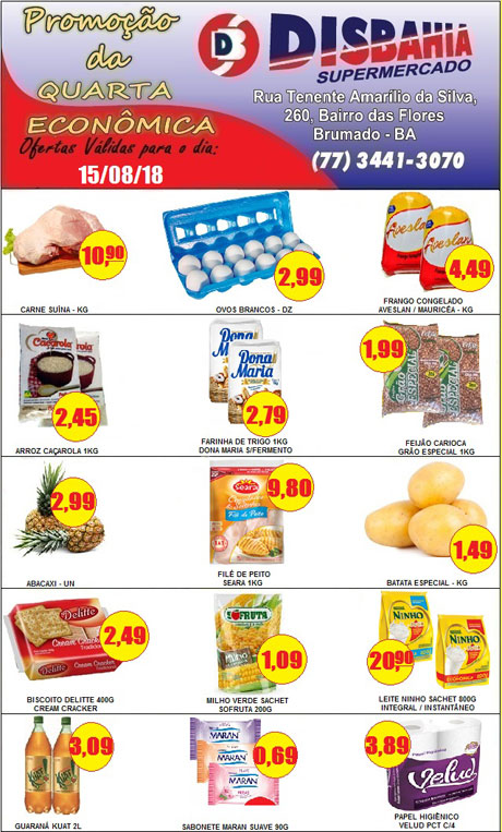  Brumado: venha de economizar na 'Quarta Econômica' do Disbahia
