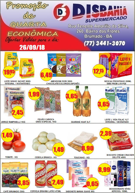  Brumado: venha de economizar na 'Quarta Econômica' do Disbahia