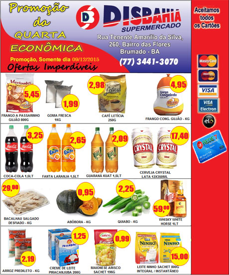 Quarta-feira é dia de economizar na Quarta Econômica do Disbahia