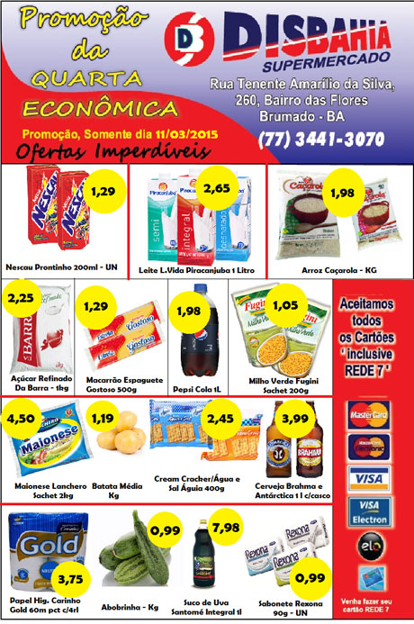 Quarta-feira é dia de economizar na Quarta Econômica do Disbahia