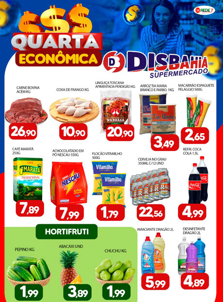 Confira as ofertas da Quarta Econômica do Disbahia Supermercado