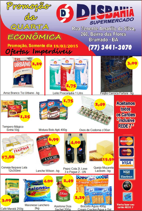 Quarta-feira é dia de economizar na Quarta Econômica do Disbahia