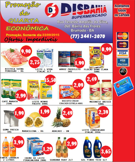 Quarta-feira é dia de economizar na Quarta Econômica do Disbahia