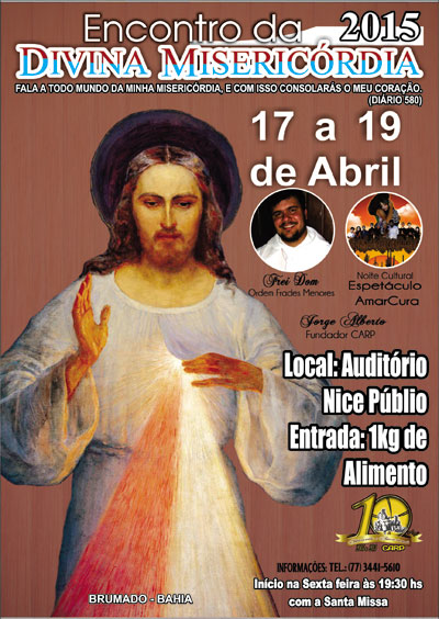 Brumado: Começa hoje (17) o Encontro da Divina Misericórdia