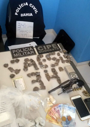 34ª CIPM e CAESG apreendem drogas e arma em operação conjunta em Tanhaçu