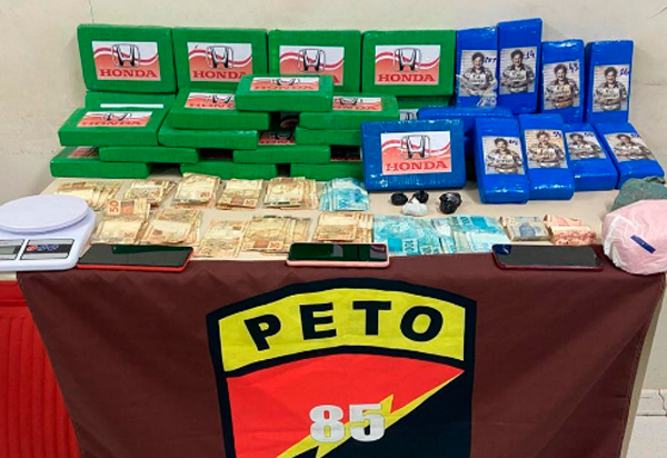 R$ 2 milhões em pasta base de cocaína apreendidos com mototaxista