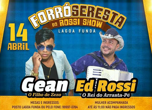 Brumado: Neste sábado (14) tem Forró Seresta no espaço Rossi Show, na Lago Funda