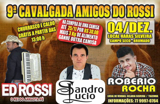 Brumado: neste domingo (04) tem a 9ª Cavalgada Amigos do Rossi, no Campo Seco
