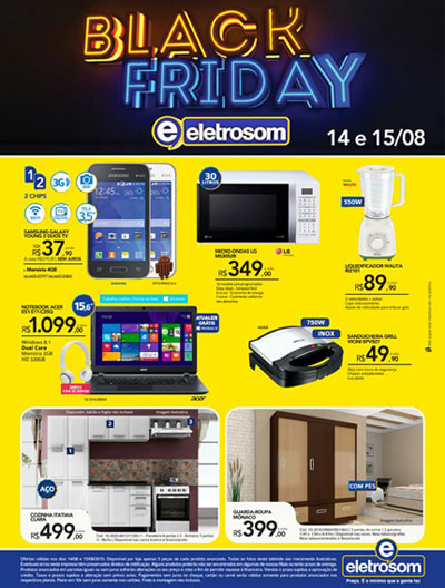 Nesta sexta (14) e sábado (15) tem o Black Friday na Eletrosom