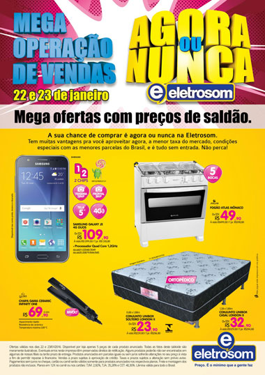 Eletrosom: Corra e aproveite o saldão nos dias 22 e 23 de janeiro 