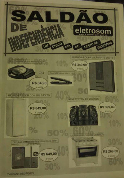 Confira o 'Saldão da Independência'  Eletrosom