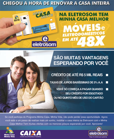 Eletrosom: Renove sua casa com o cartão 'Minha casa Melhor'