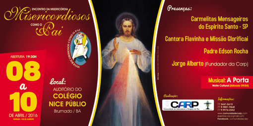 Brumado: CARP e Paróquia Bom jesus realizarão o 'Encontro da Misericórdia'