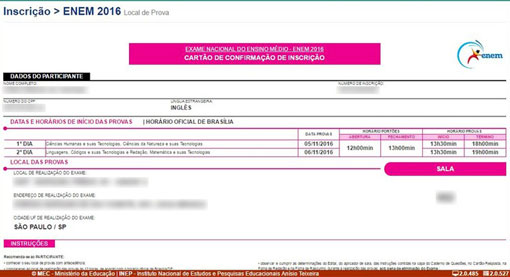 Candidatos já podem consultar locais de prova do Enem 2016