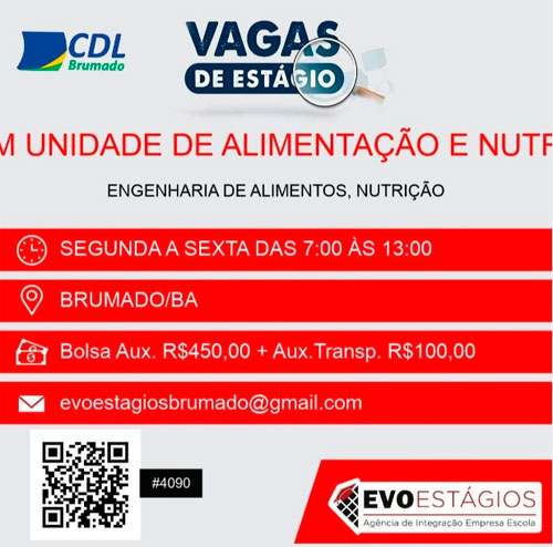 Brumado: CDL informam vaga de estágio aberta