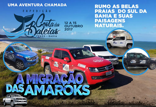 Expedição Amarok 2017 terá como destino a Costa das Baleias, em Prado