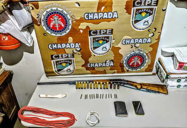 Explosivos apreendidos com criminoso na região da Chapada