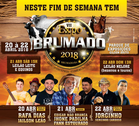 A ExpoBrumado acontece neste final de semana, não fique de fora