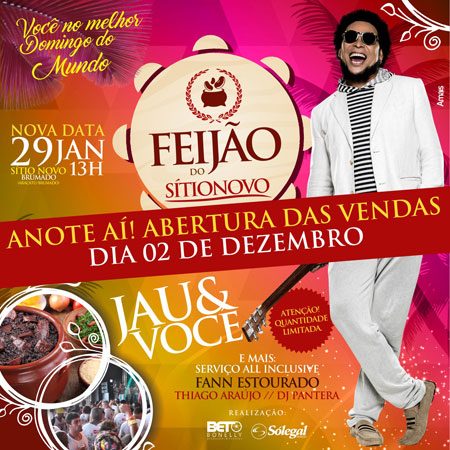 Feijão do Sítio Novo acontecerá em 29 de janeiro de 2017