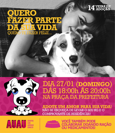 Será realizada em Brumado a 14ª Feira de Adoção de animais 