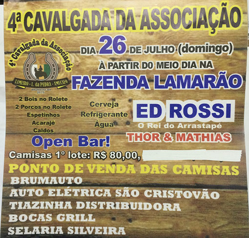 Brumado: Vem aí a 4ª Cavalgada da Associação