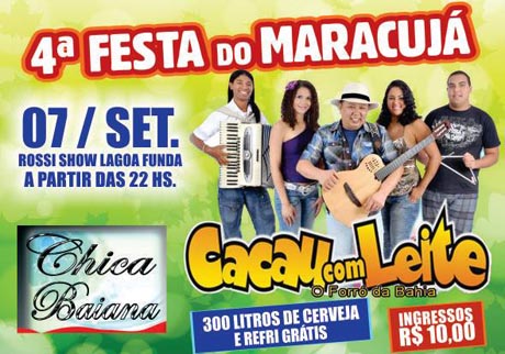 Brumado: Neste sábado tem a Festa do Maracujá no Rossi Show