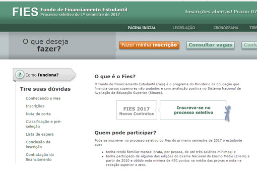 Estudantes têm até esta sexta-feira para se inscrever no Fies
