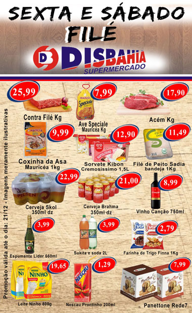 Ofertas: Sexta e Sábado Filé do Disbahia Supermercado