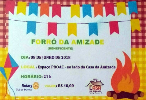 Rotary Club de Brumado promoverá o Forró da Amizade nesta sexta (08)