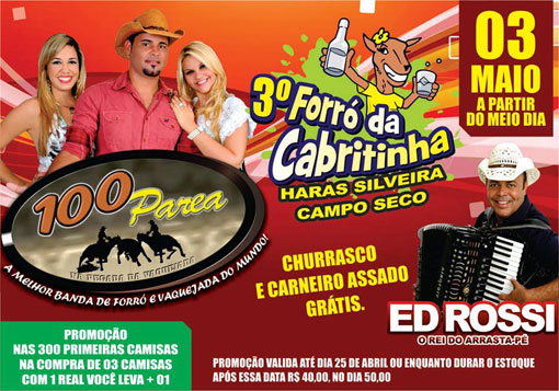Vem aí o 3º Forró da Cabritinha em Brumado com 100 Parea e Ed Rossi