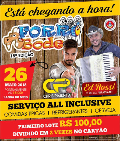 Brumado: Forró do Bode acontece no próximo dia 26 de maio