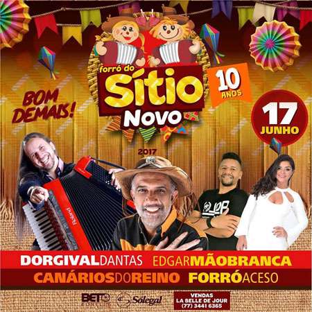 Adquira seu ingresso para o Forró do Sítio Novo em até 6x no cartão de crédito