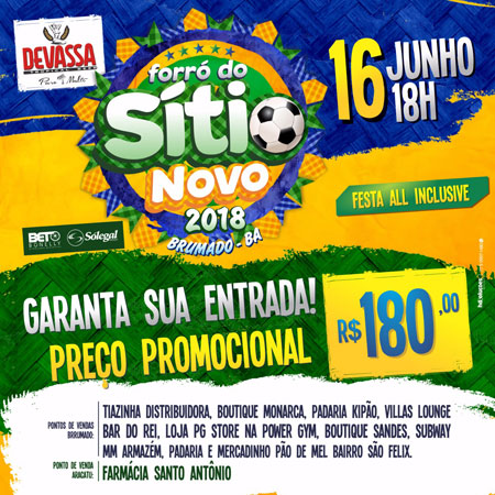 Forró do Sítio Novo 2018: garanta seu ingresso nos pontos de vendas