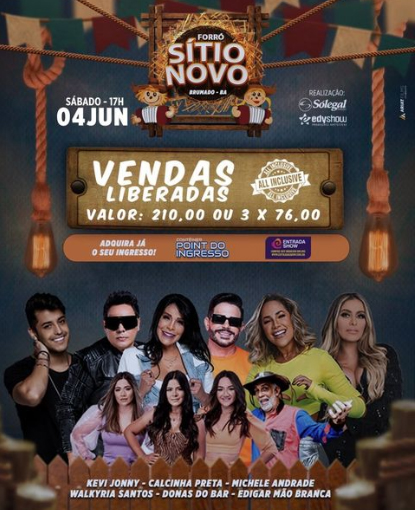 Brumado: Liberadas vendas de ingressos para o Forró do Sítio Novo