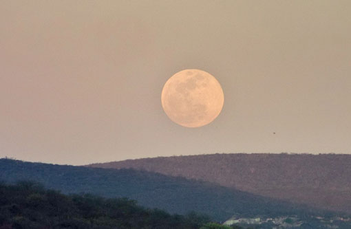 Eclipse lunar total e a Superlua encantam brumadenses