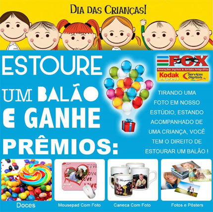 Promoçõa Dia das Crianças Fox Revelações - Estoure um balão e ganhe prêmios