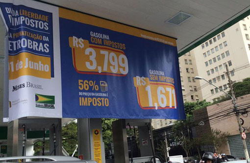 No 'Dia da Liberdade de Impostos' posto vende gasolina a R$ 1,671 em São Paulo