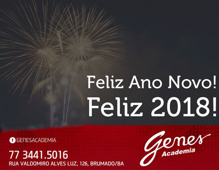 Genes Academia deseja um feliz 2018 a todos os clientes e amigos