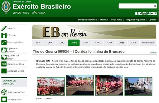 Corrida de mulheres da Genes Academia foi destaque no site do Exército Brasileiro