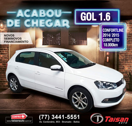 Taisan Auto: Acaba de chegar Gol 1.6 Confortiline 2014/2015 completo