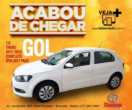 Taisan Auto: Acabou de chegar Gol 1.0 Trend 2012/2013 completo