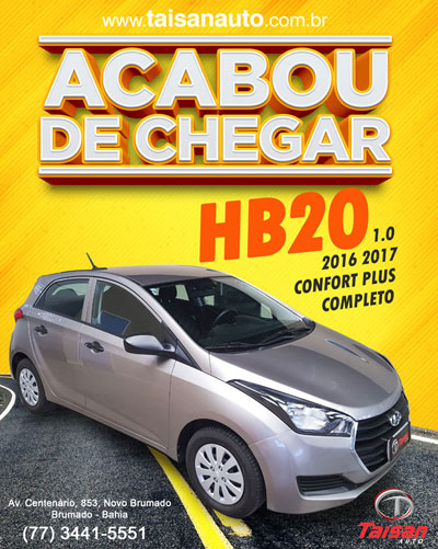 Taisan Auto: Acabou de chegar HB20 1.0 2016/2017 Confort plus completo