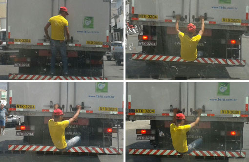 Brumado: Homem é flagrado pegando 'ponga' em caminhão