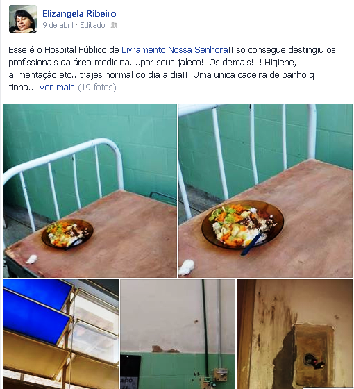 Livramento: Através de uma rede social mulher denuncia péssimas condições do hospital municipal