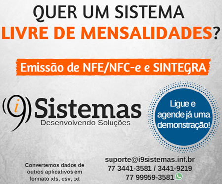 Quer um sistema livre de mensalidades? Conheça a i9 Sistemas - Desenvolvendo Soluções