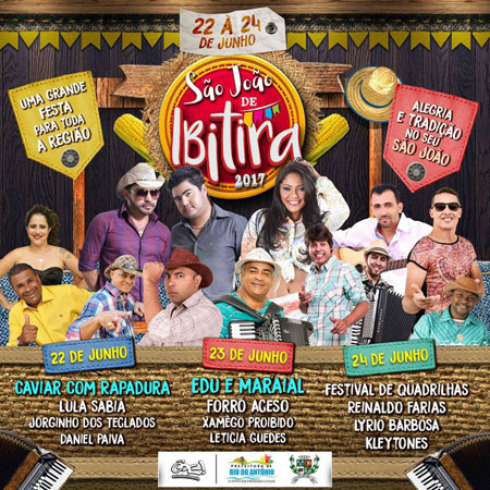 São João: Ibitira terá três dias de festa com grandes atrações