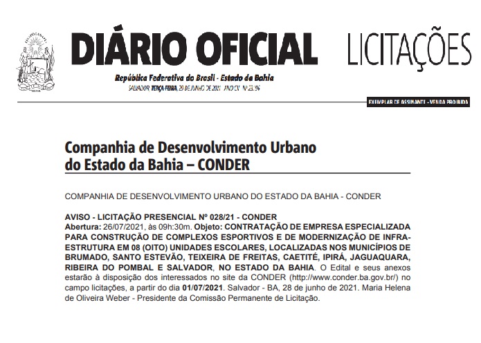 Licitação para obras do Campus Integrado de Educação de Caetité tem nova data