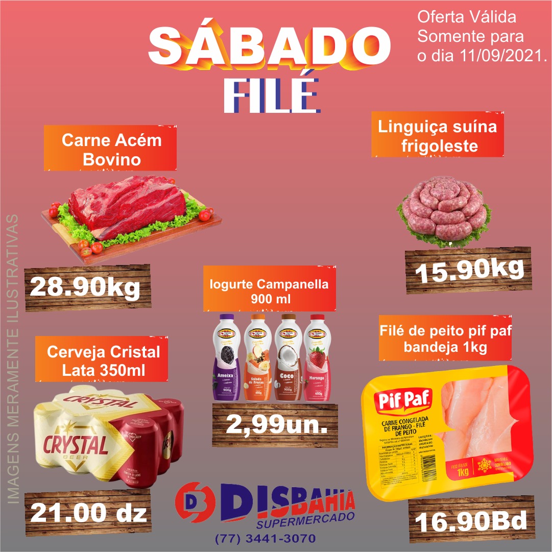 Ofertas: Sábado Filé do Disbahia Supermercado