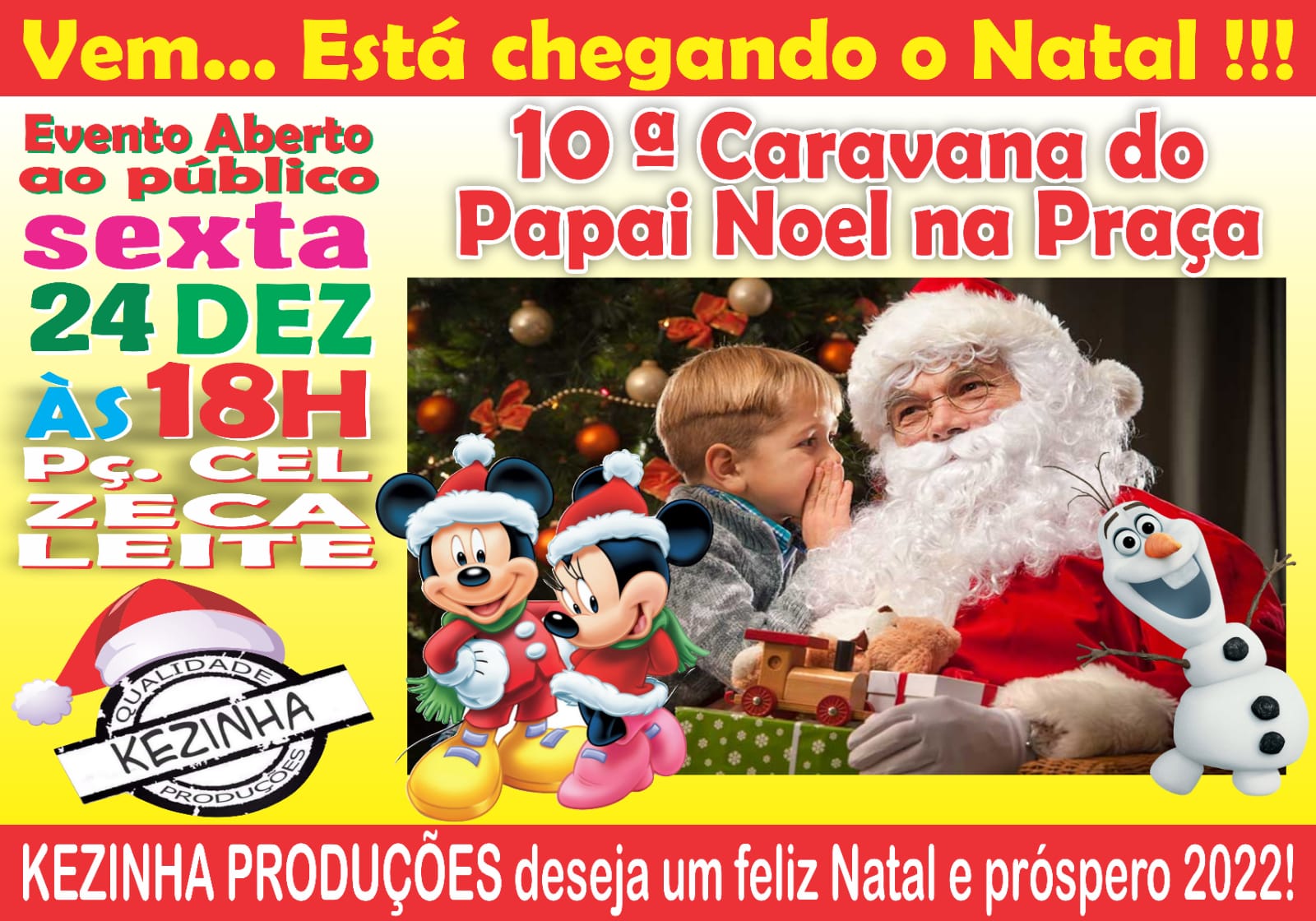 Brumado: Nesta sexta (24) tem mais uma edição da Caravana do Papai Noel na Praça